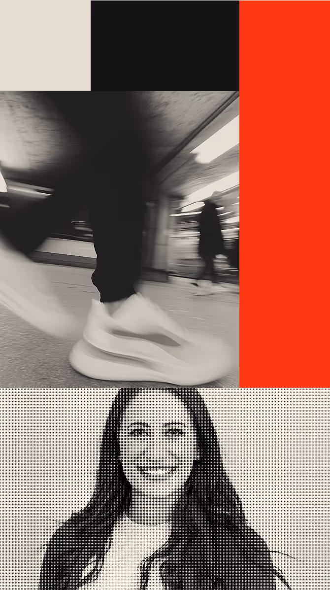 Collage of portraits and abstract shapes beneath the 'Protect your platform' call‑to‑action for trust and compliance